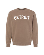Ink Detroit - Classic Detroit Pigment-Dyed Crewneck Sweatshirt - Available in 3 Colors - Ink Detroit