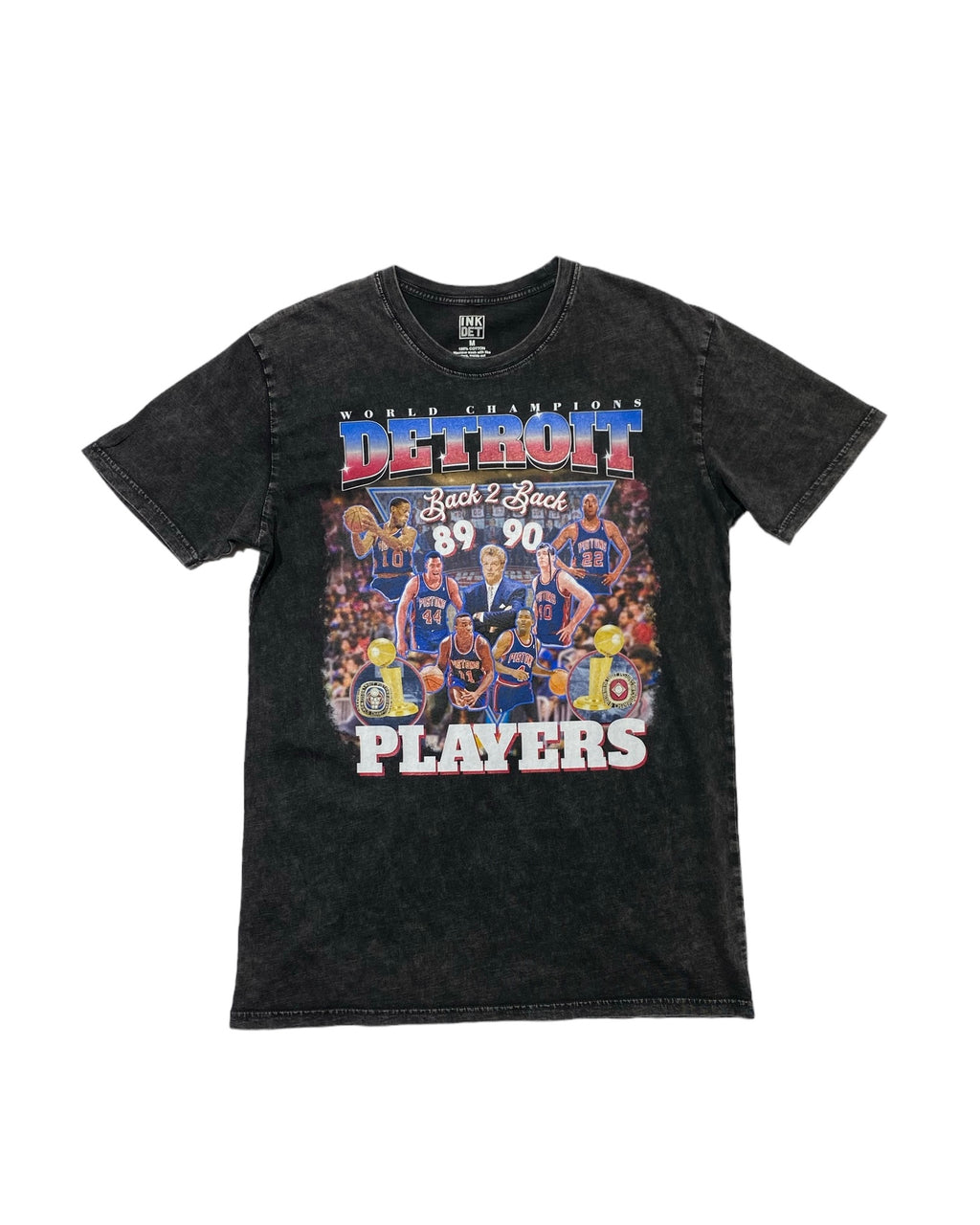 Ink Detroit - Players Back 2 Back Champs Mineral Wash T-Shirt - Black - Ink Detroit