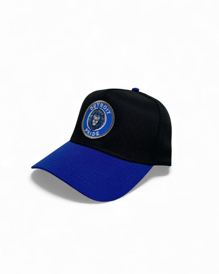 Detroit Pride Football 5 Panel Hat Black & Blue