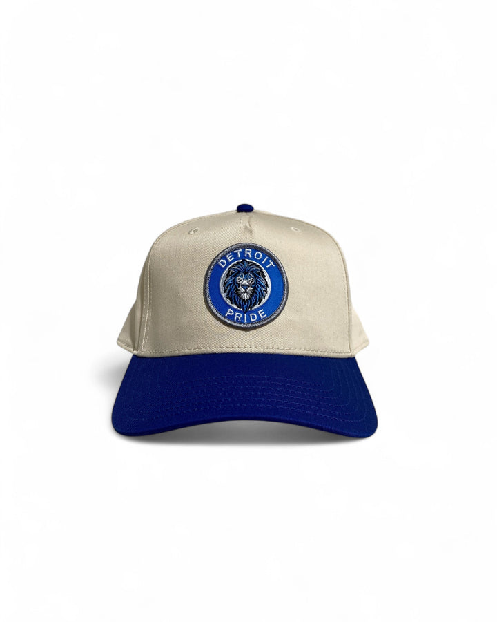 Detroit Pride Football Hat in Blue and Natural