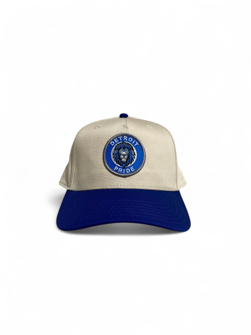 Ink Detroit Pride - Five Panel Twill Cap - Royal / Natural