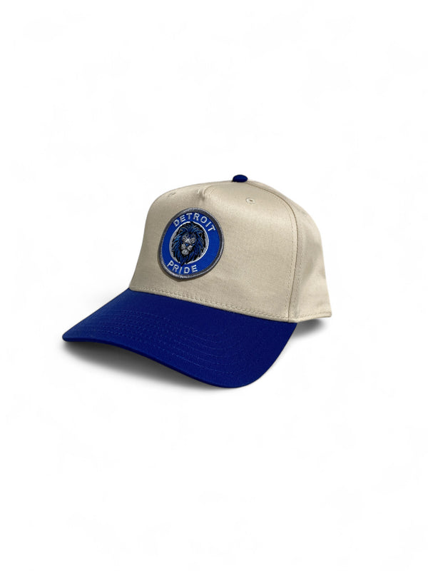 Ink Detroit Pride - Five Panel Twill Cap - Royal / Natural