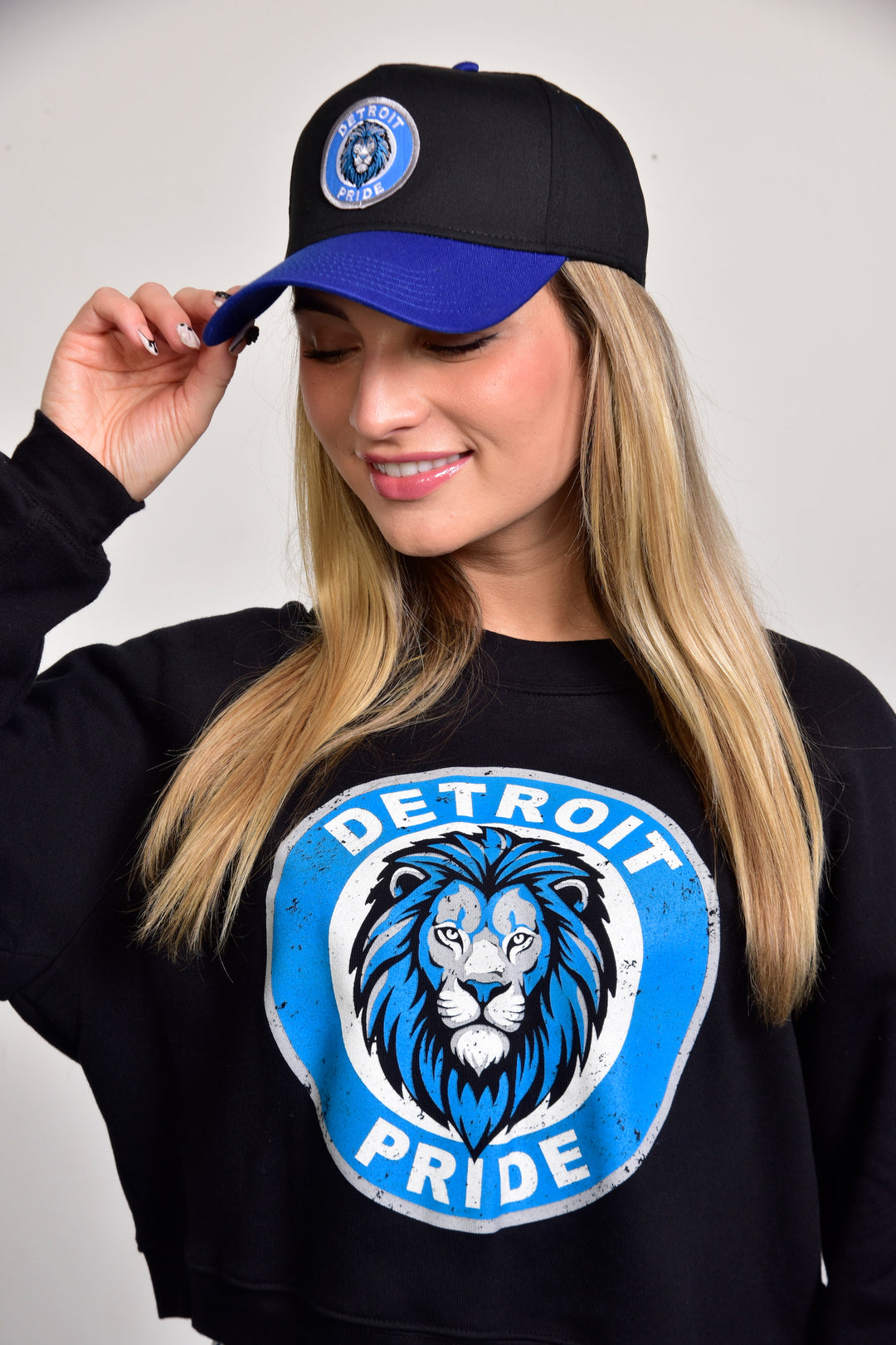 Ink Detroit Pride - Five - Panel Twill Cap - Royal / Black