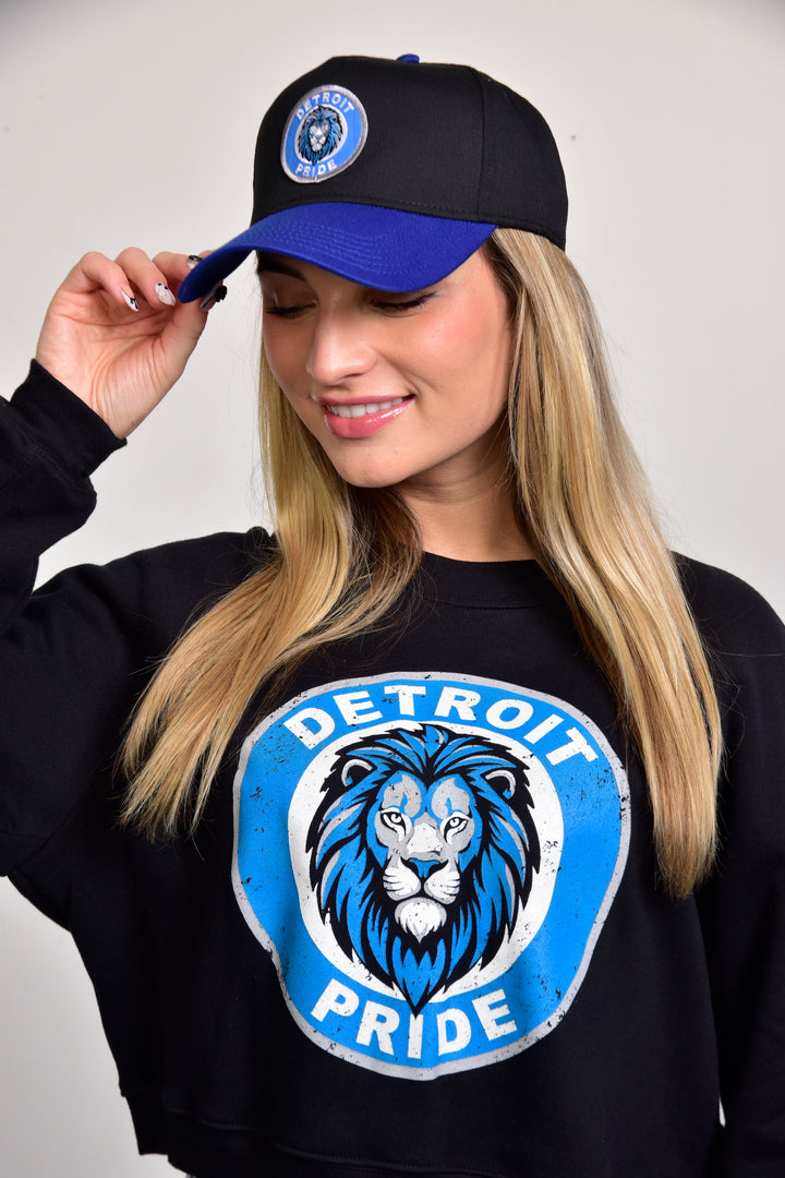 Ink Detroit Pride - Five - Panel Twill Cap - Royal / Black