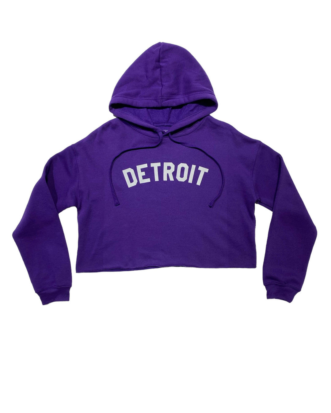 Ink Detroit Crop Hoodie - Purple