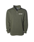 Ink Detroit - Detroit Pigment Dyed Army Green Quarter Zip Pullover - Ink Detroit