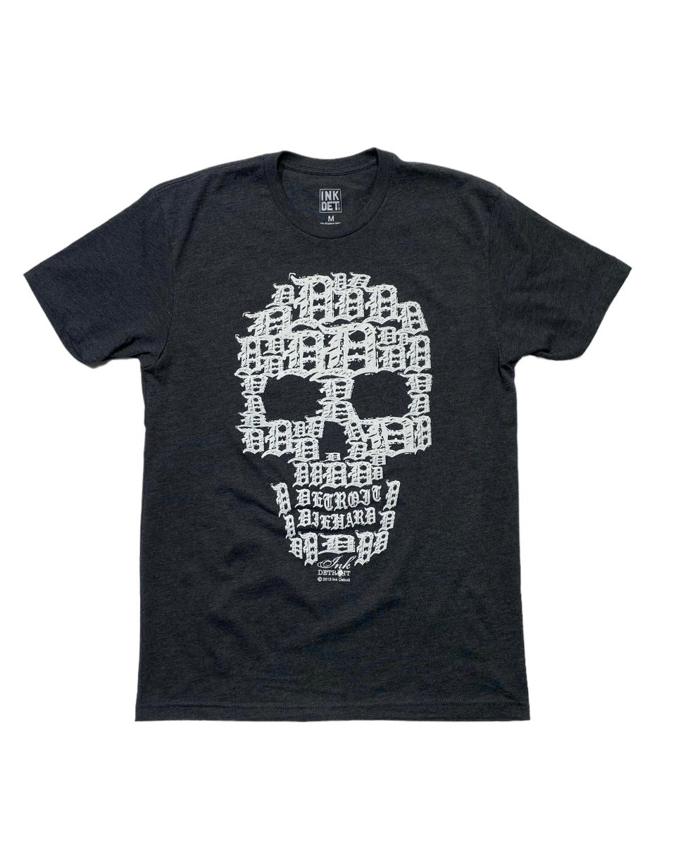 Ink Detroit Skull T-Shirt - Charcoal Grey - Ink Detroit