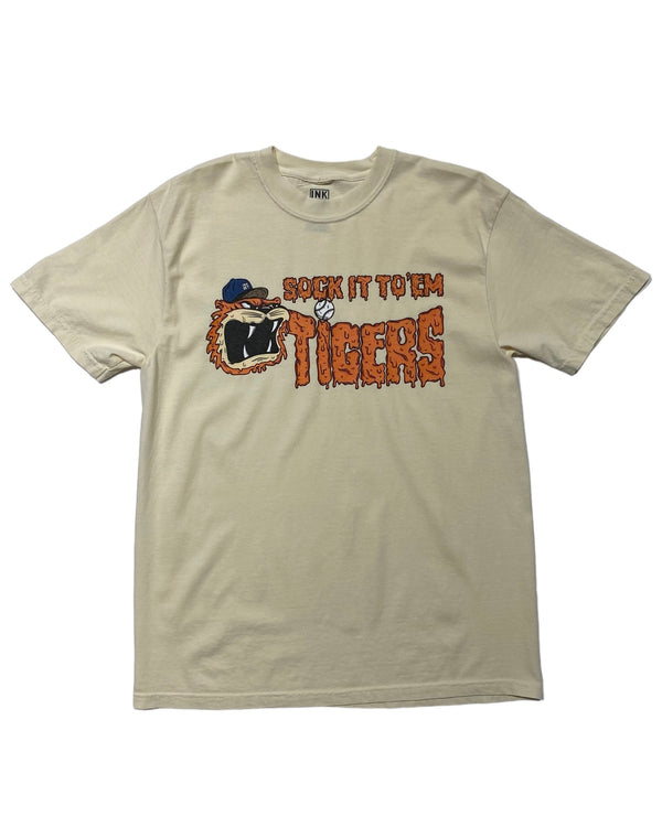 Ink Detroit - Sock it to'em Tigers - T-Shirt - Ivory