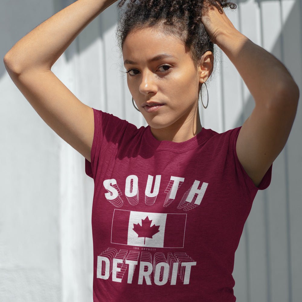 South Detroit T-Shirt - Cardinal Red - Ink Detroit