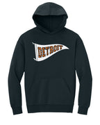 Detroit Tiger Stripe Pennant Premium Hoodie - Navy - Ink Detroit