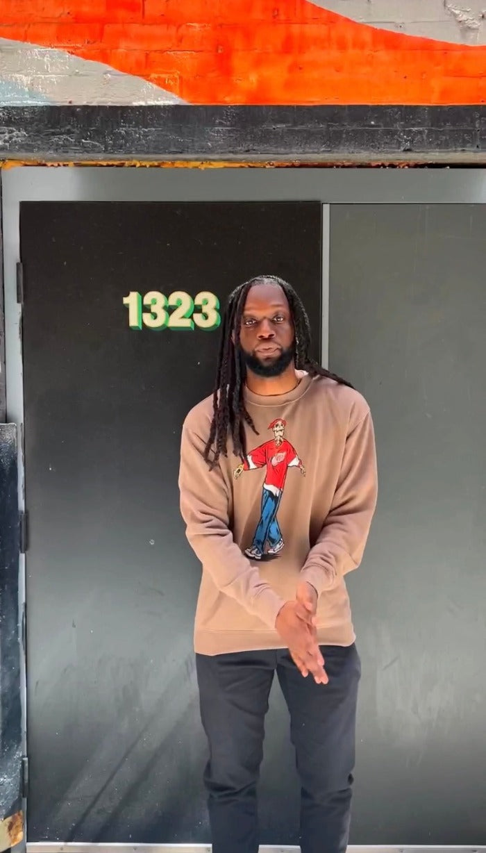 Ink Detroit- Tupac Back from the Dead Wings Jersey - Crewneck Sweatshirt - Brown