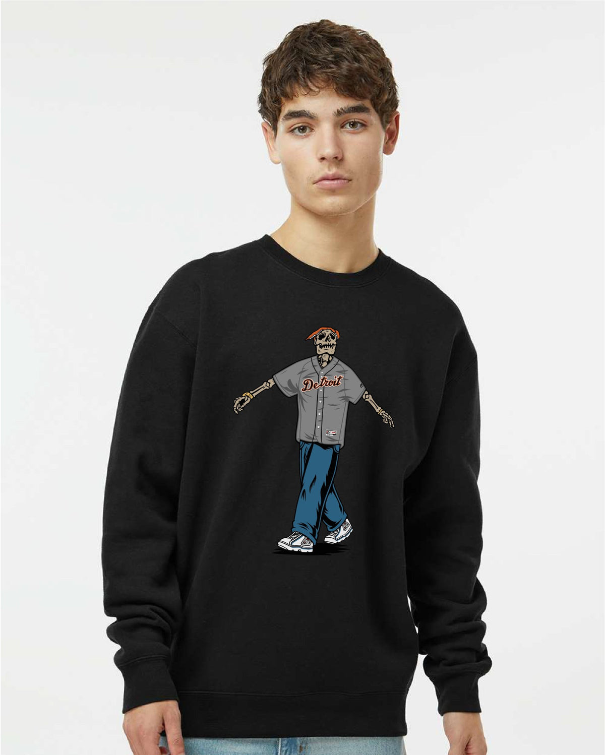 Ink Detroit - Tupac Tigers Jersey Crewneck Sweatshirt- Black - Ink Detroit