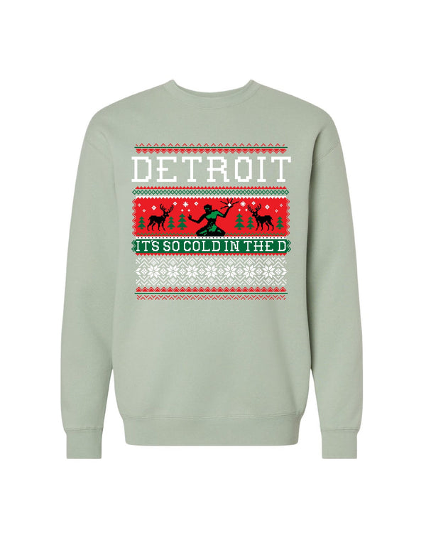 Ink Detroit - Ugly Christmas Sweatshirt - Dusty Sage