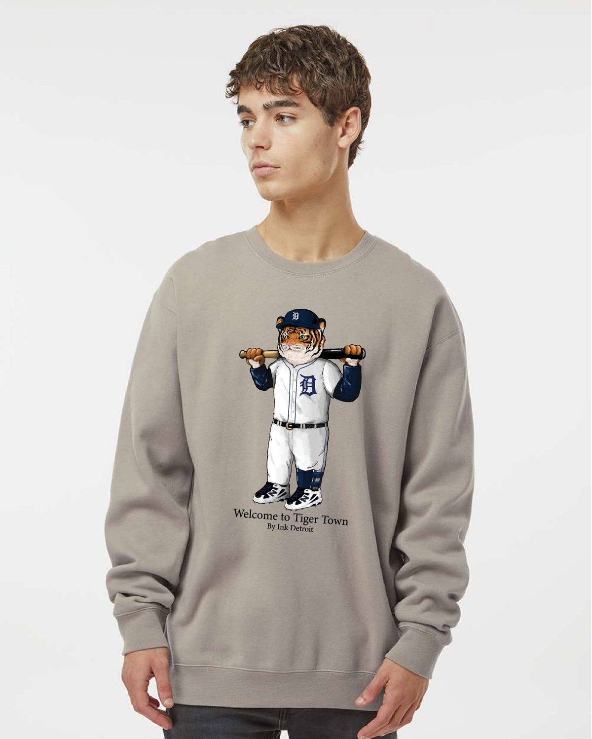 Ink Detroit - Welcome to Tiger Town Crewneck Sweatshirt - Available in 2 Colors - Ink Detroit