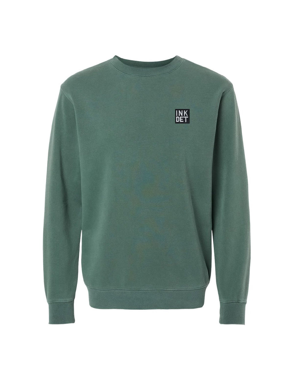 Ink Detroit - Is Where I Roll - Pigment Dyed Crewneck Sweatshirt - Alpine Green - Ink Detroit