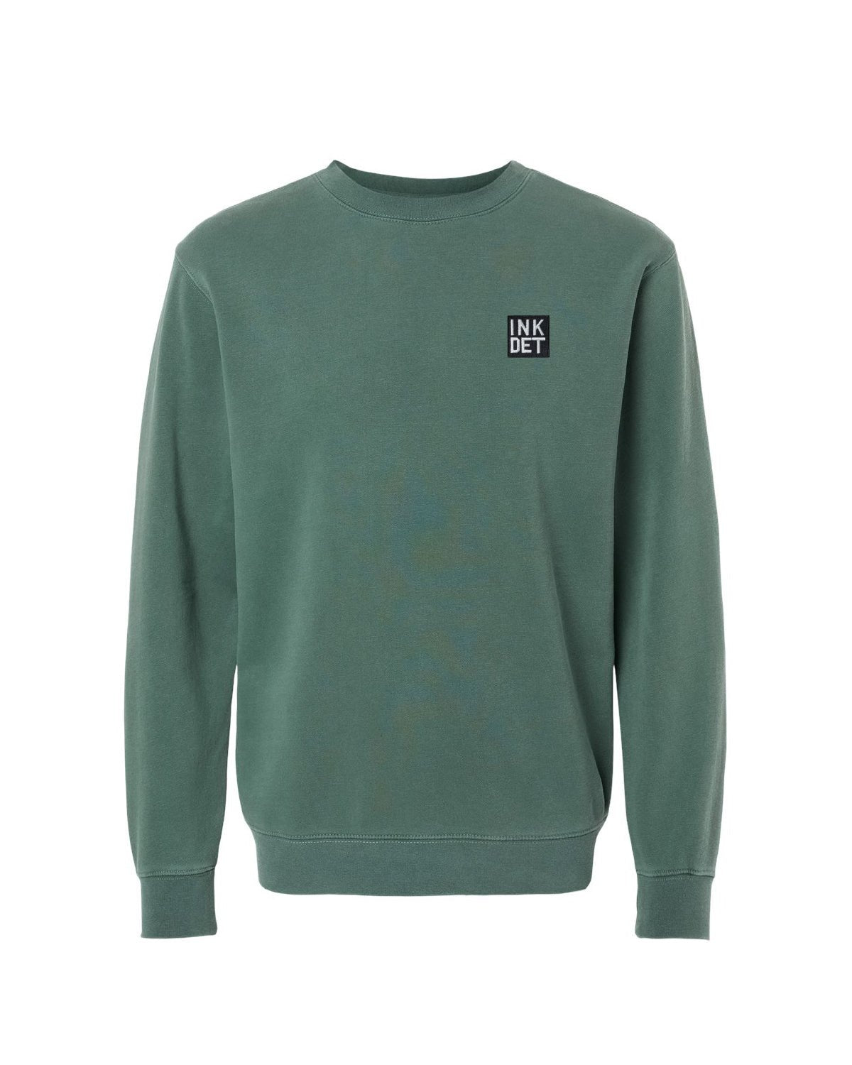 Ink Detroit - Is Where I Roll - Pigment Dyed Crewneck Sweatshirt - Alpine Green - Ink Detroit