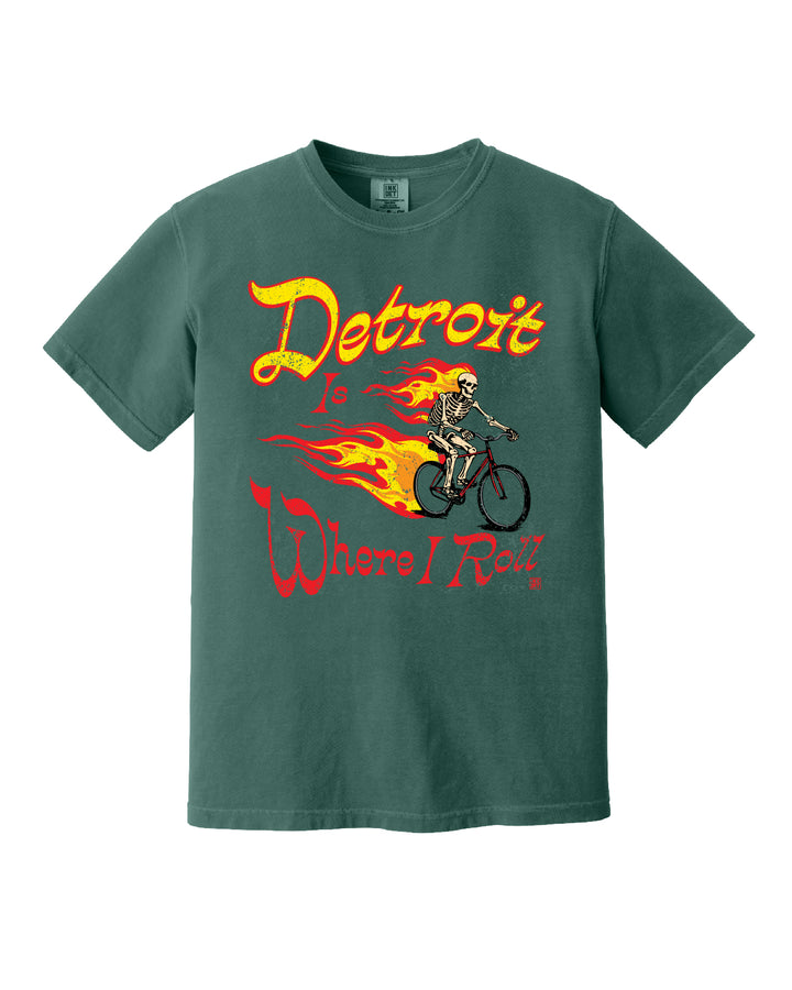 Ink Detroit - Is Where I Roll T-Shirt - Spruce