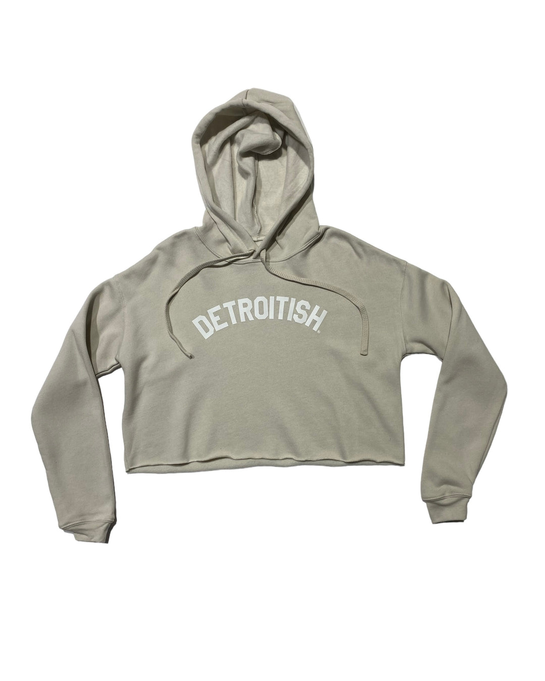 Ink Detroit Detroitish Fleece Crop Hoodie - Heather Dust