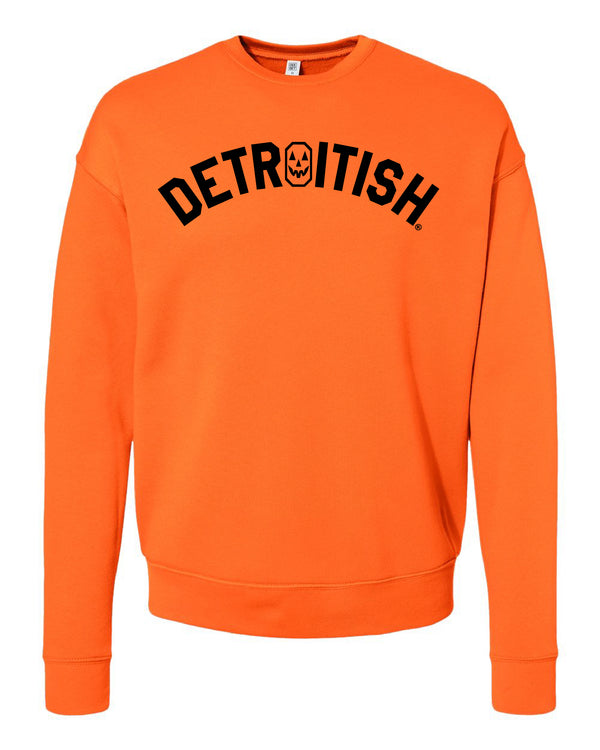 Ink Detroit - Detroitish Halloween Crewneck Sweatshirt - Orange