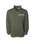 Ink Detroit - Detroitish Pigment Dyed Army Green Quarter Zip Pullover - Ink Detroit