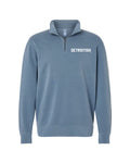 Ink Detroit - Detroitish Pigment Dyed Slate Blue Quarterfinal Zip Pullover - Ink Detroit