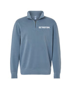 Ink Detroit - Detroitish Pigment Dyed Slate Blue Quarterfinal Zip Pullover - Ink Detroit