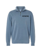 Ink Detroit - Detroitish Pigment Dyed Slate Blue Quarterfinal Zip Pullover - Ink Detroit