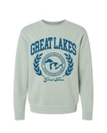 Ink Detroit - GREAT LAKES Tourist Pigment Dyed Crewneck Sweatshirt - Sage - Ink Detroit