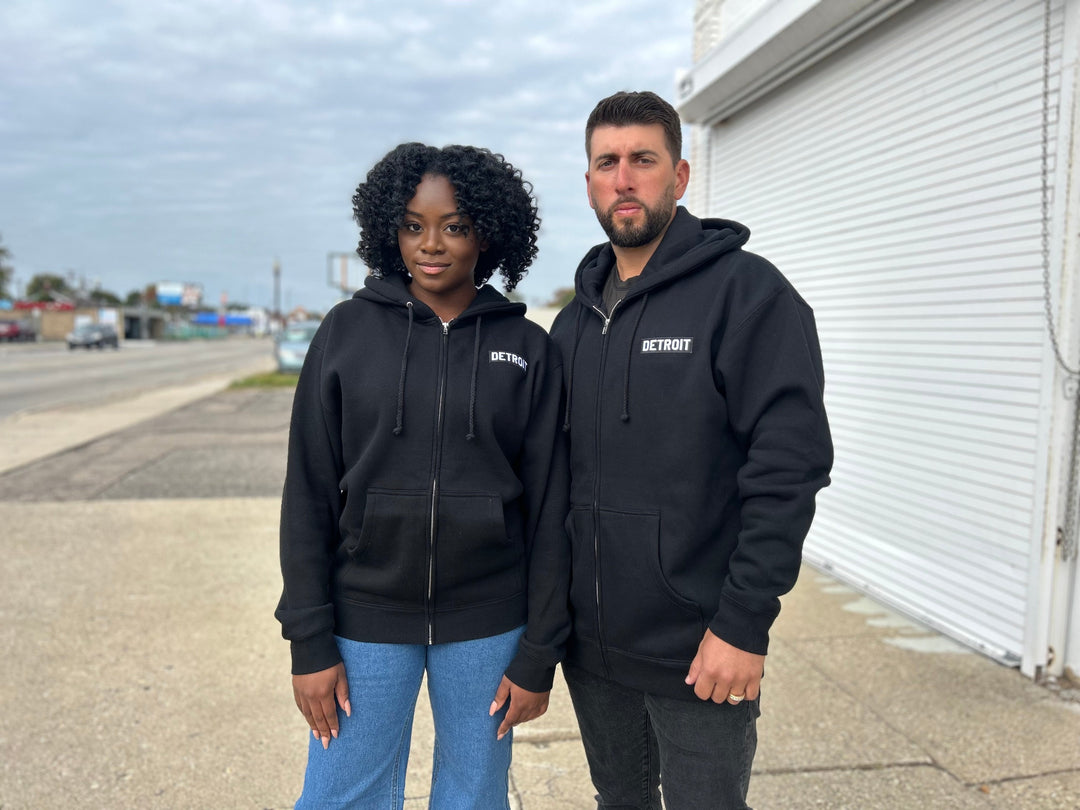 Ink Detroit Heavyweight zip up hoodies.