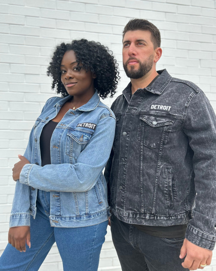 Detroit Jean Jackets in Black and Blue