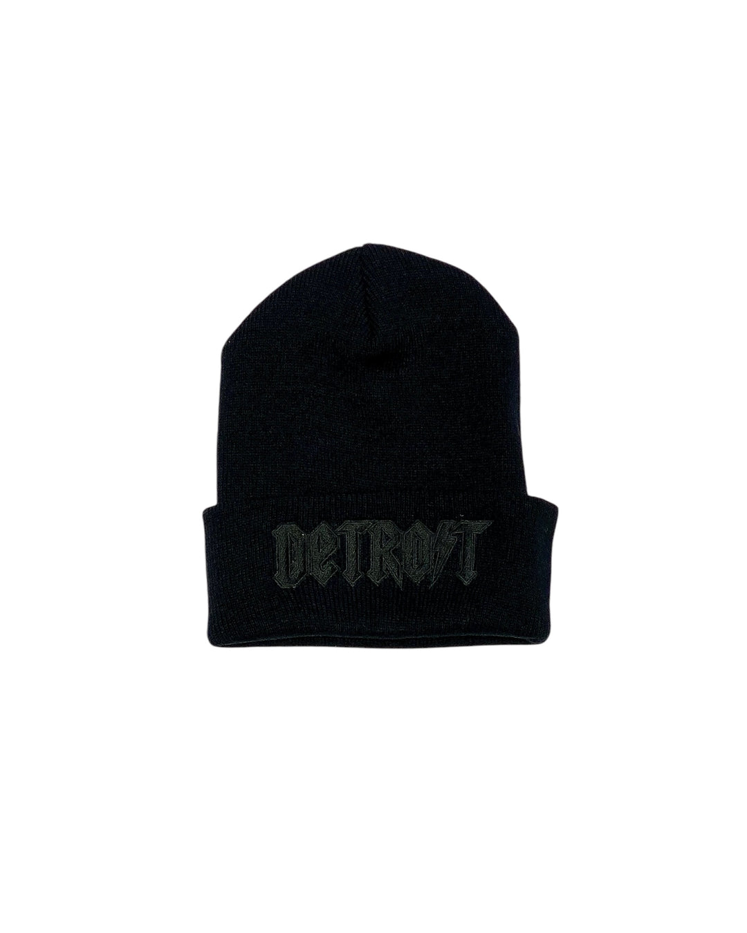 Ink Detroit Lightning Knit Beanie - Black on Black