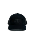Ink Detroit Lightning Retro Trucker Hat - Black on Black - Ink Detroit