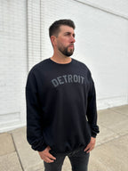 Ink Detroit - Classic Crewneck Sweatshirt - Black on Black - Ink Detroit