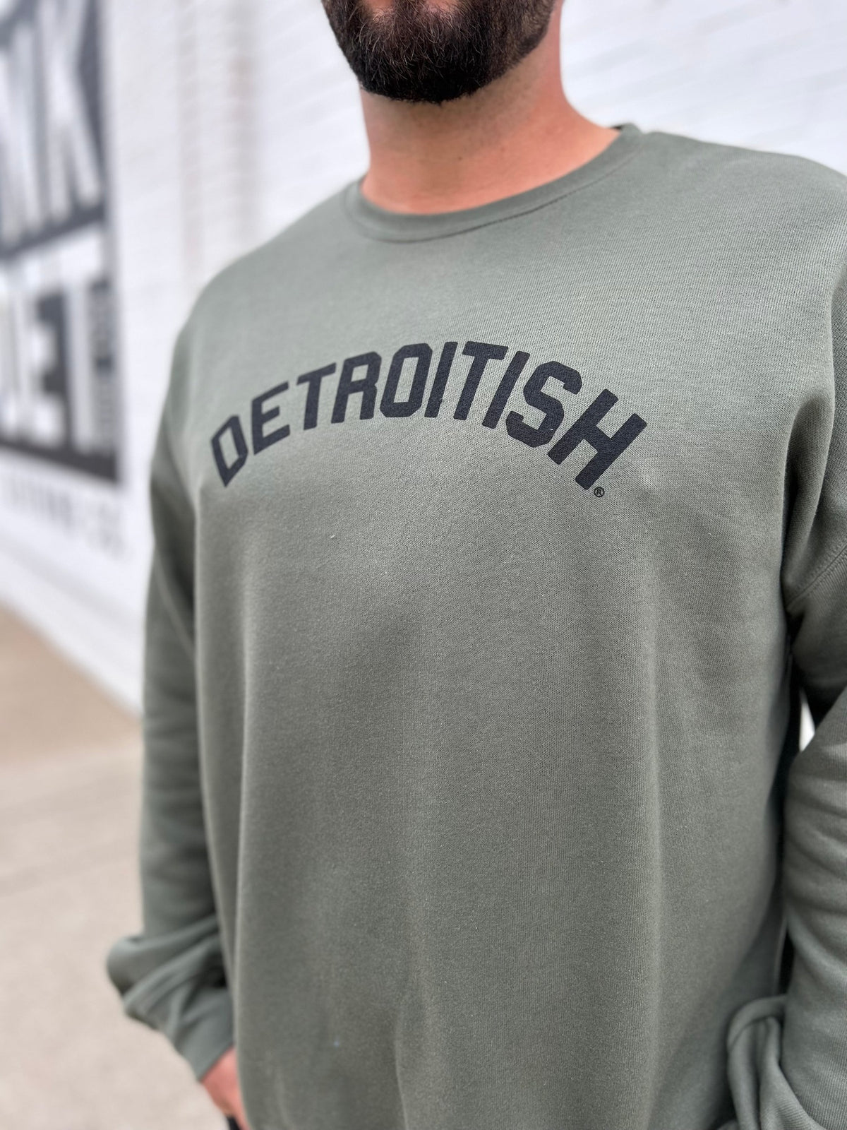 Ink Detroit Detroitish Crewneck Sweatshirt - Military Green - Ink Detroit