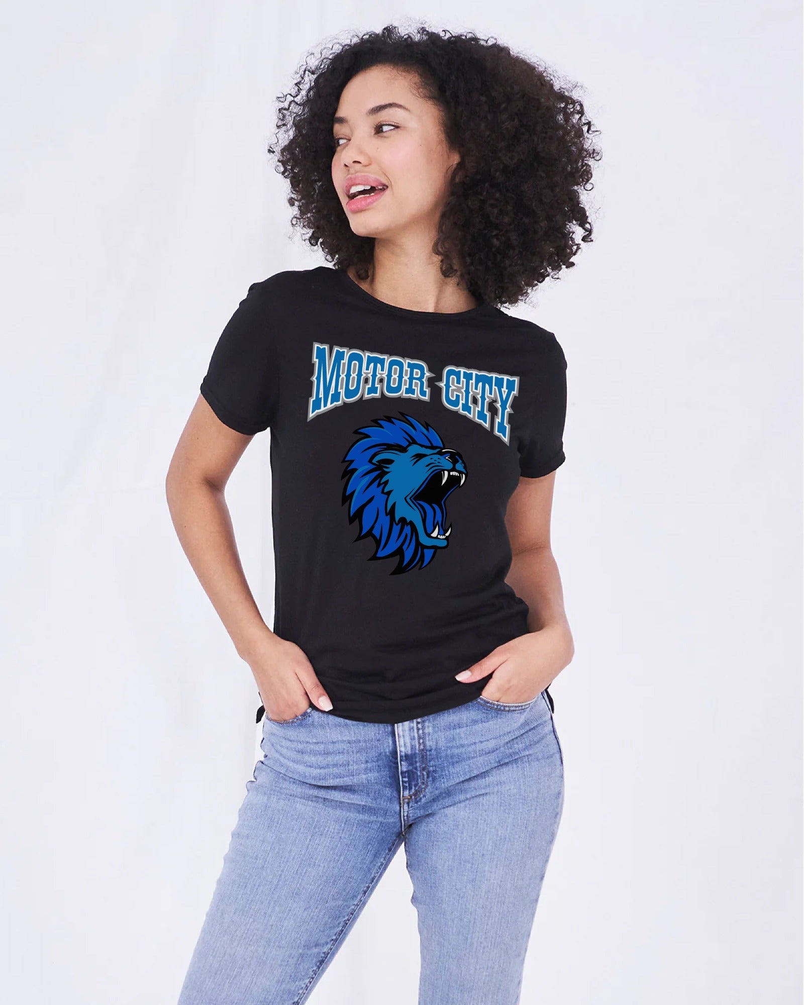 Ink Detroit Motor City Kitty Lion TShirt Black