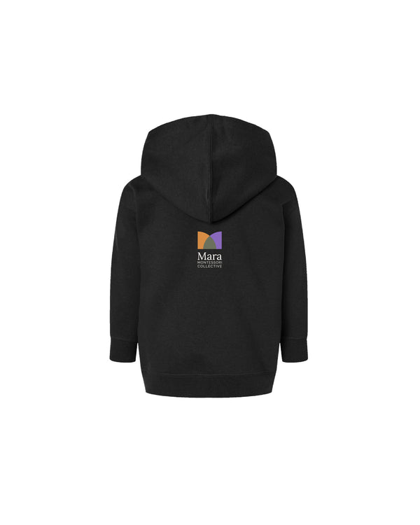 Mara - Slogan Toddler Hoodie - Black