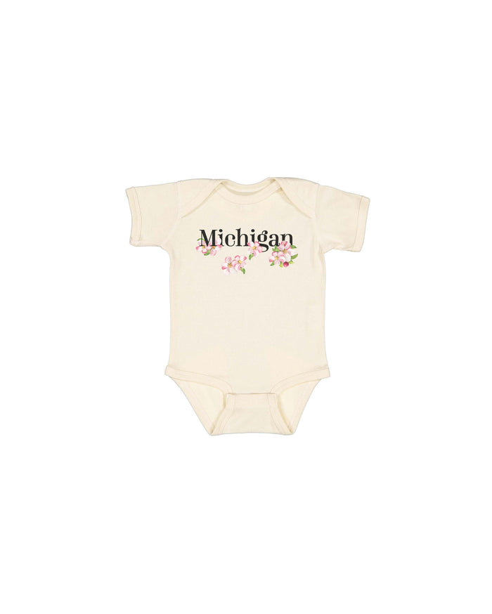 Michigan Apple Blossom  Baby Onesie