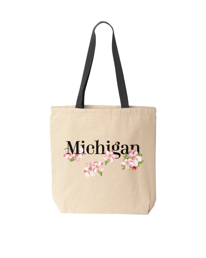 Michigan Apple Blossom Tote Bag