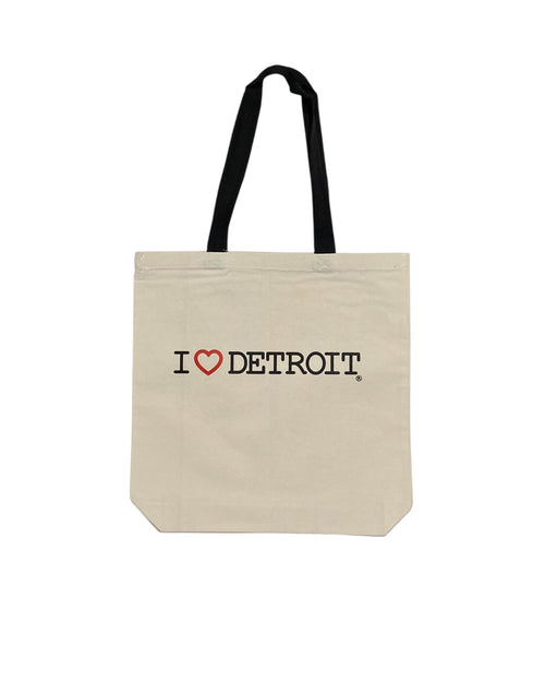 (NEW) I Love Detroit Tote Bag - Natural - Ink Detroit
