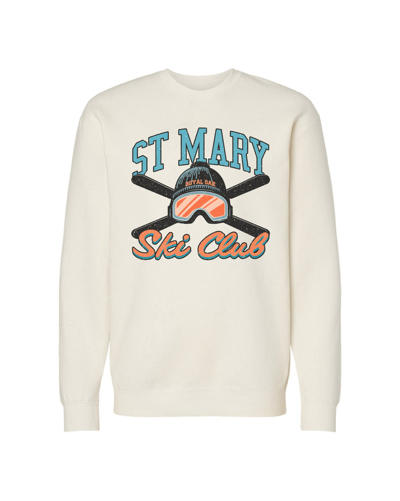 NEW St. Mary Ski Club Adult Crewneck Sweathshirt - Natural