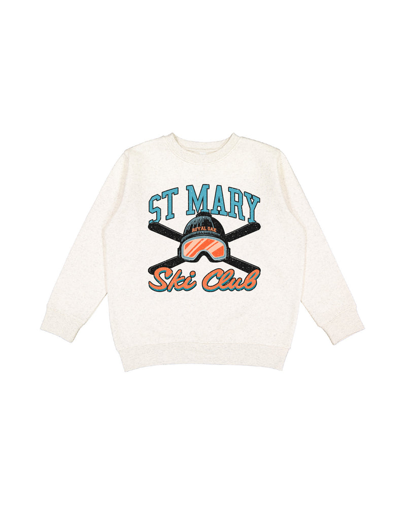 NEW St. Mary Ski Club Kids Crewneck - Natural Heather