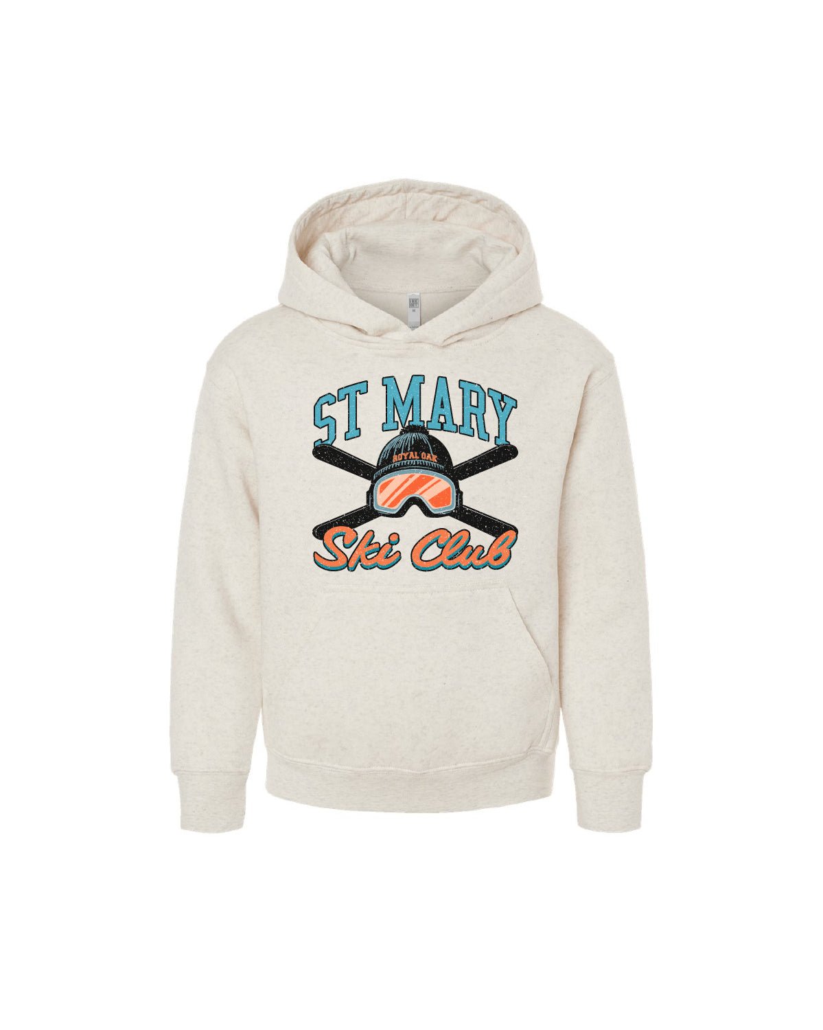 St. Mary Ski Club Kids Hoodie - Natural Heather - Ink Detroit