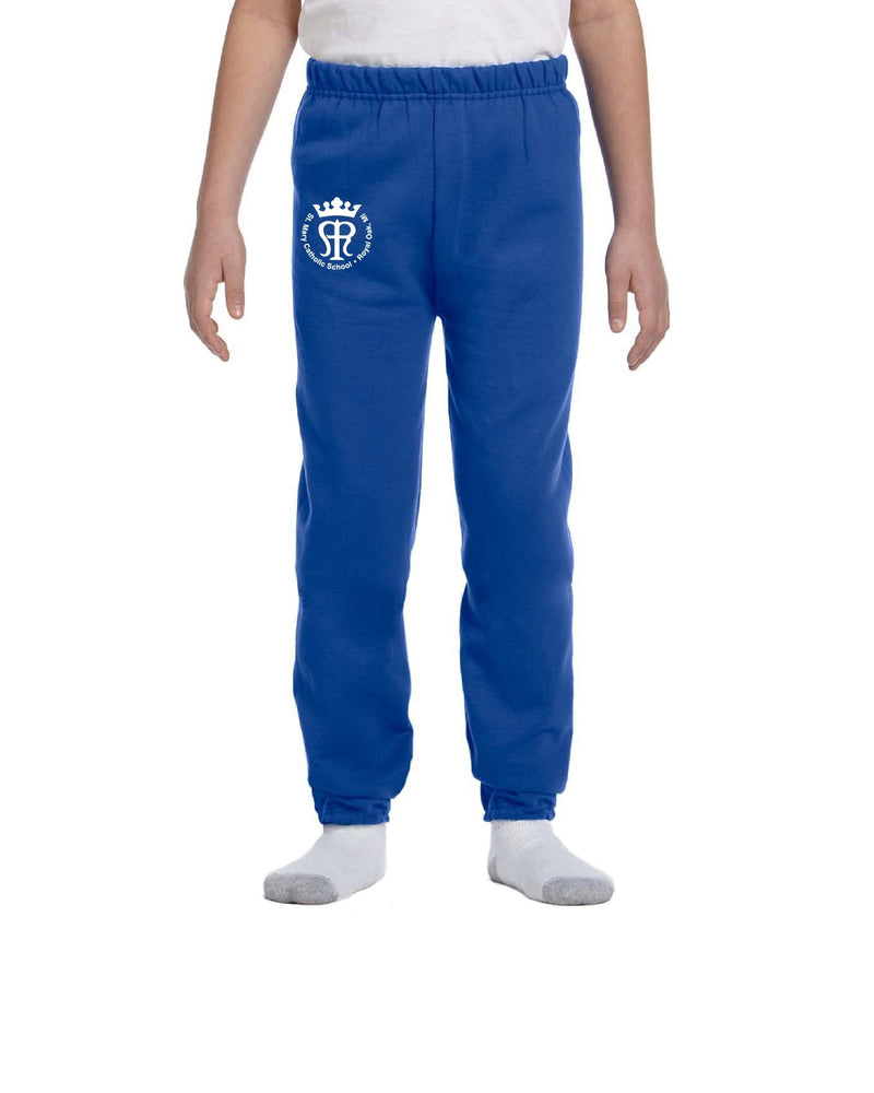 NEW St Mary Emblem Kids Fleece Sweatpants - Royal Blue