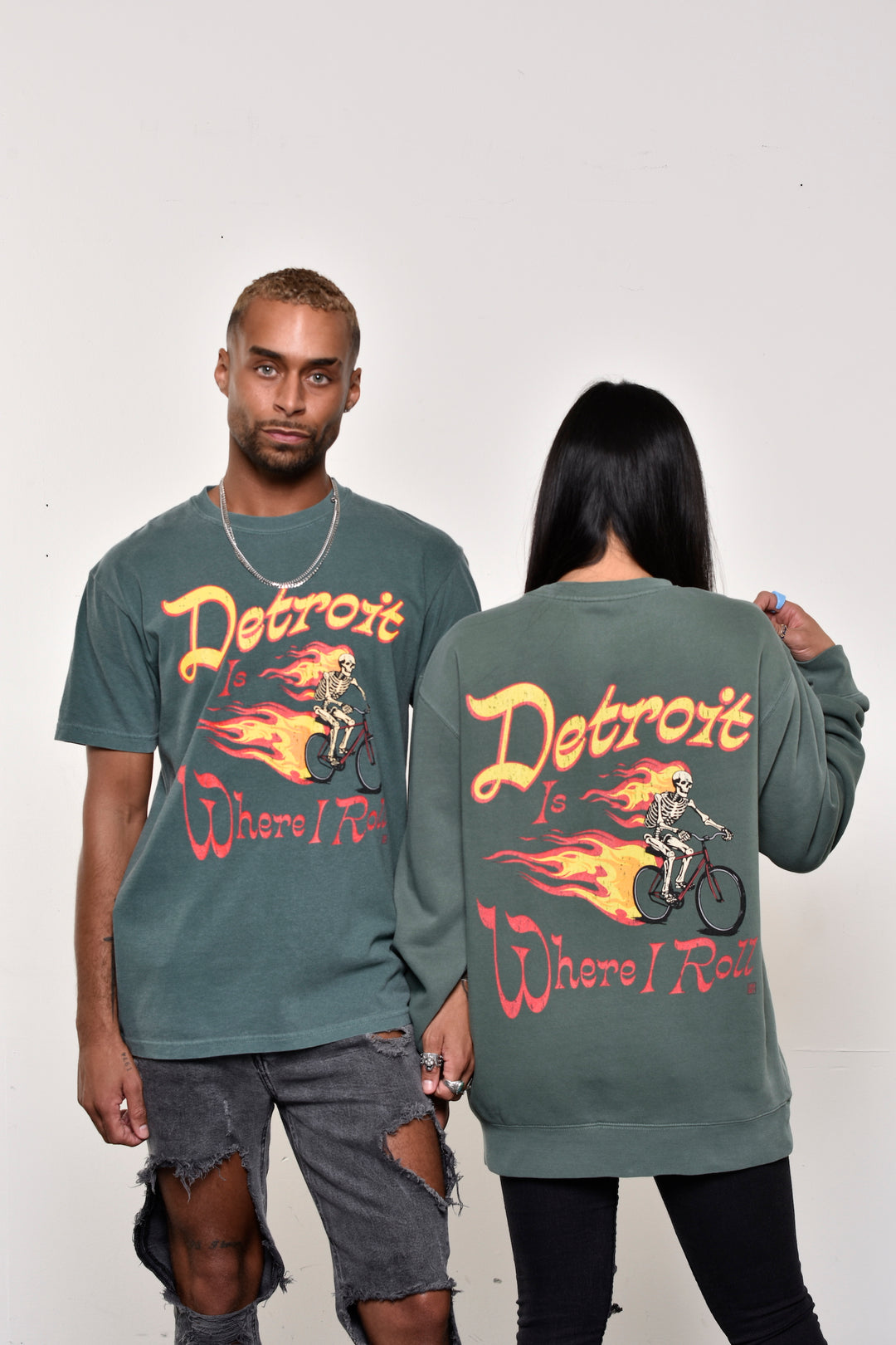 Ink Detroit - Is Where I Roll T-Shirt - Spruce