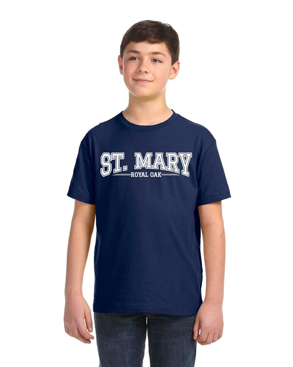 NEW St Mary Varsity Logo Kids T-Shirt - Navy