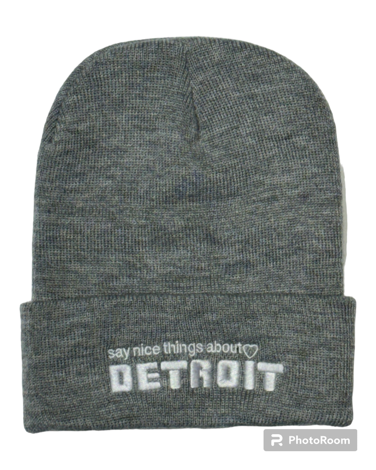 Say Nice Things About Detroit Beanie - Heather Grey - Ink Detroit