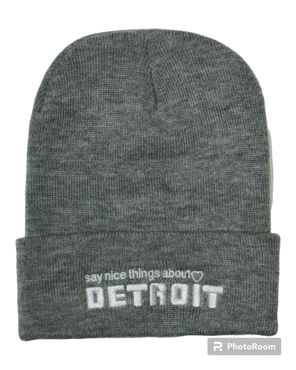 Say Nice Things About Detroit Beanie - Heather Grey