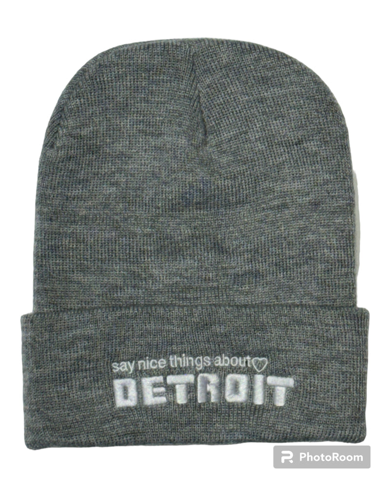 Say Nice Things About Detroit Beanie - Heather Grey