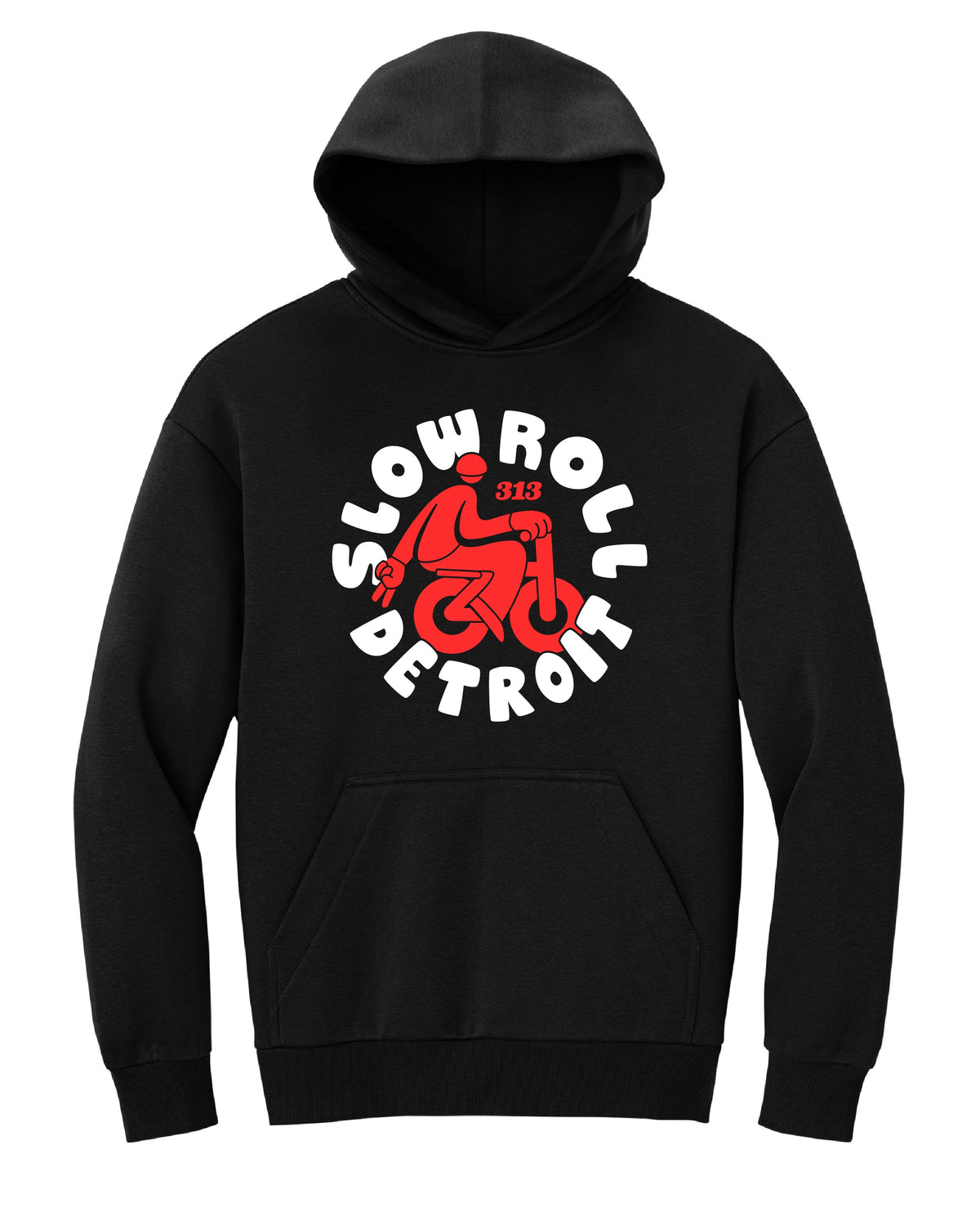 Slow Roll - Heavyweight Fleece Hoodie - Black - Ink Detroit