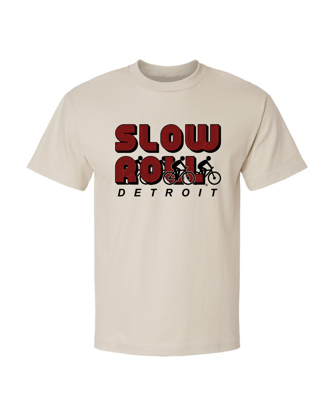 Slow Roll Riders Detroit - Heavyweight Unisex T-Shirt - Sand